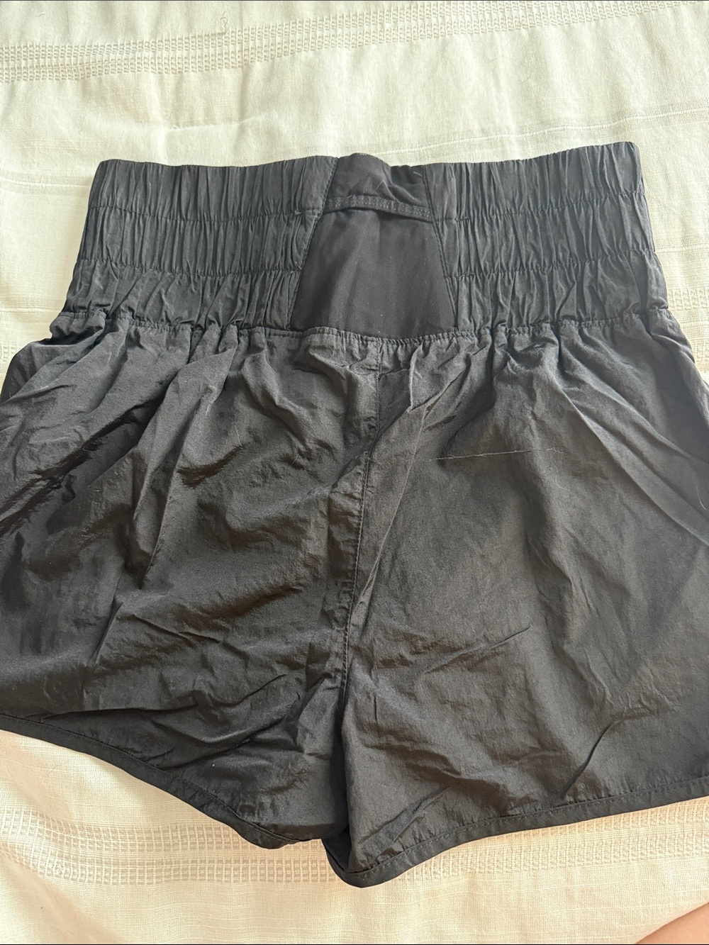 The Way Home . 
FP Movement by Free People Black Smocked-Waist Athletic Shorts - Picture 2 of 3